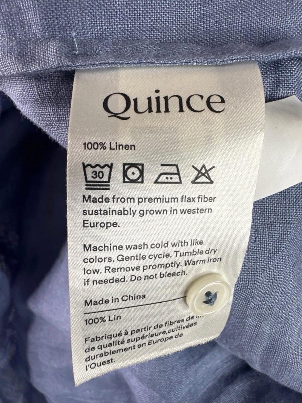 Quince Denim Collared Short Sleeve Button Down Shirt Top - Picture 7 of 10